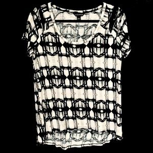 Rock & Republic Tie Dye Cold Shoulder Tee